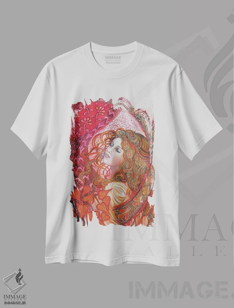تیشرت سفید طرح دار آفرودیت، هنر فاخر معاصر اثر امیلی بالیوت | immage.ir