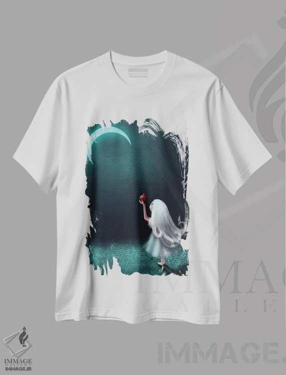 تیشرت سفید طرح دار انقلاب زمستانی، مدیوم اثر الی بیک زاده | immage.ir