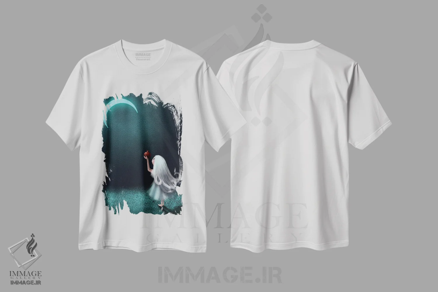 تیشرت سفید طرح دار انقلاب زمستانی، مدیوم اثر الی بیک زاده | immage.ir