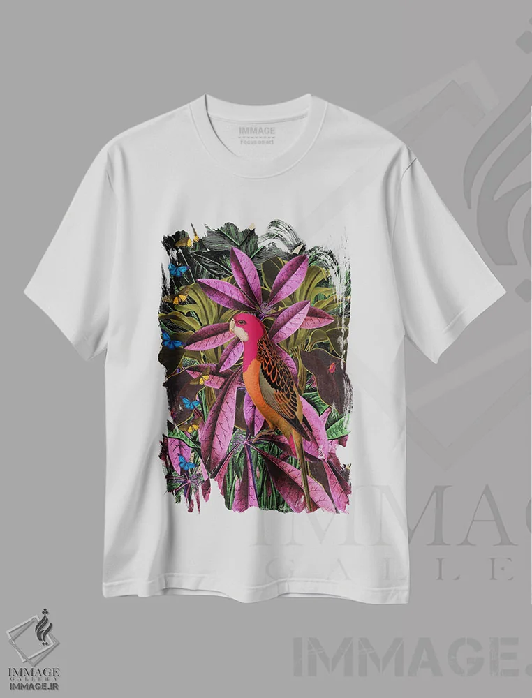 تیشرت سفید طرح دار جنگل گرمسیری، تزئینی اثر اریکا سی. برادرز | immage.ir
