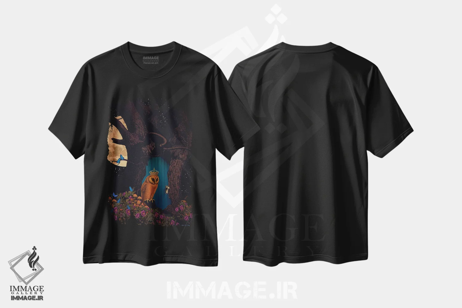 تیشرت مشکی طرح دار نگهبان، تزئینی اثر اریکا سی. برادرز | immage.ir