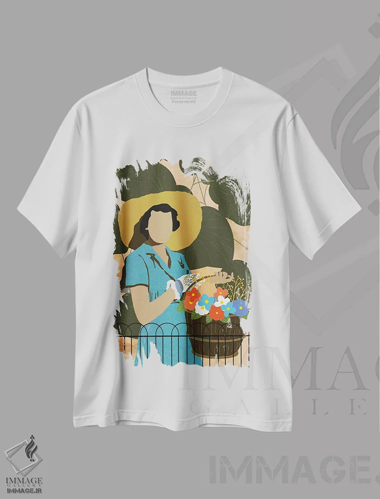 تیشرت سفید طرح دار باغبان، تزئینی اثر اریکا سی. برادرز | فروشگاه ایماژ
