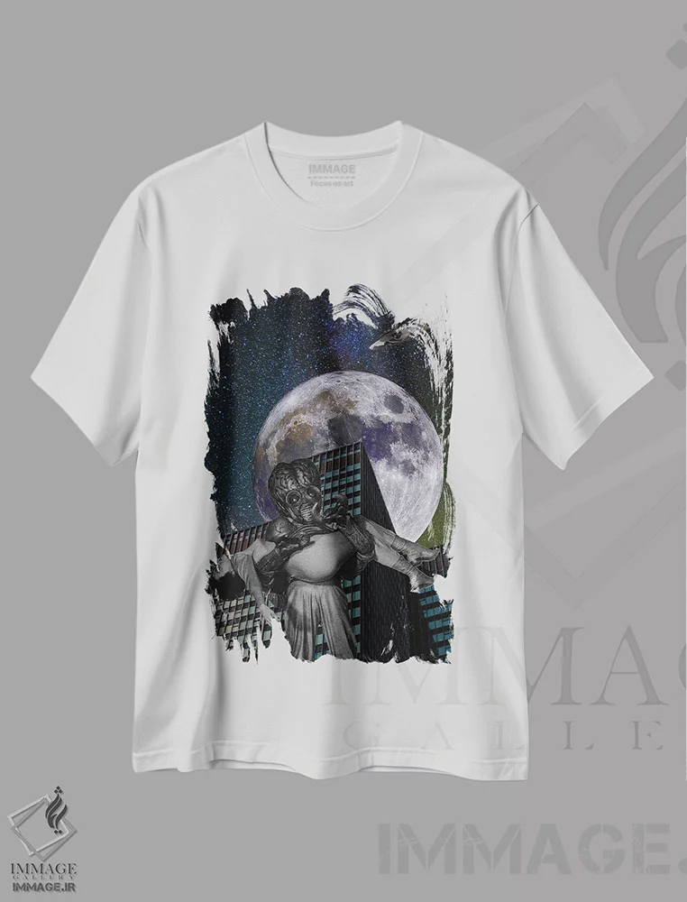 تیشرت سفید طرح دار ولنتاین من باش، تزئینی اثر اریکا سی. برادرز | immage.ir