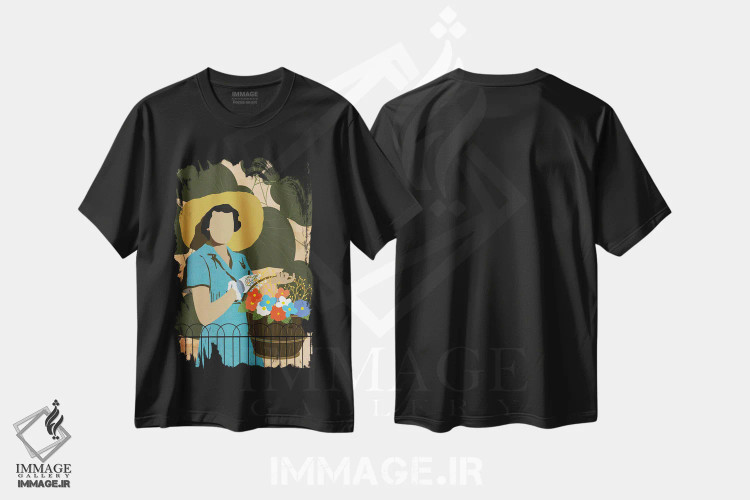تیشرت مشکی طرح دار باغبان، تزئینی اثر اریکا سی. برادرز | immage.ir