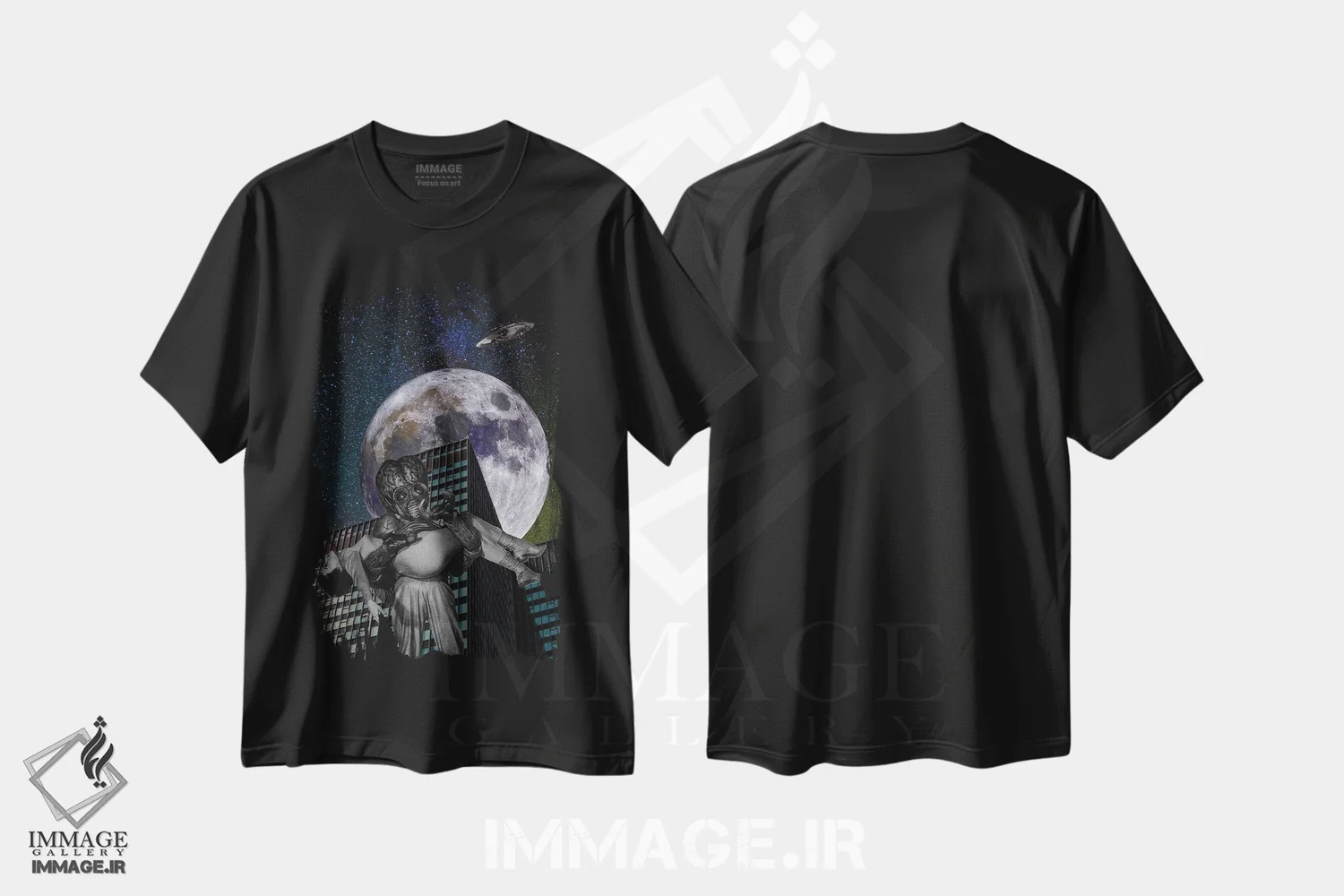 تیشرت مشکی طرح دار ولنتاین من باش، تزئینی اثر اریکا سی. برادرز | فروشگاه ایماژ