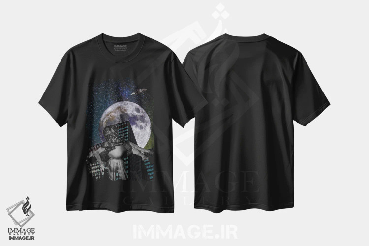 تیشرت مشکی طرح دار ولنتاین من باش، تزئینی اثر اریکا سی. برادرز | فروشگاه ایماژ