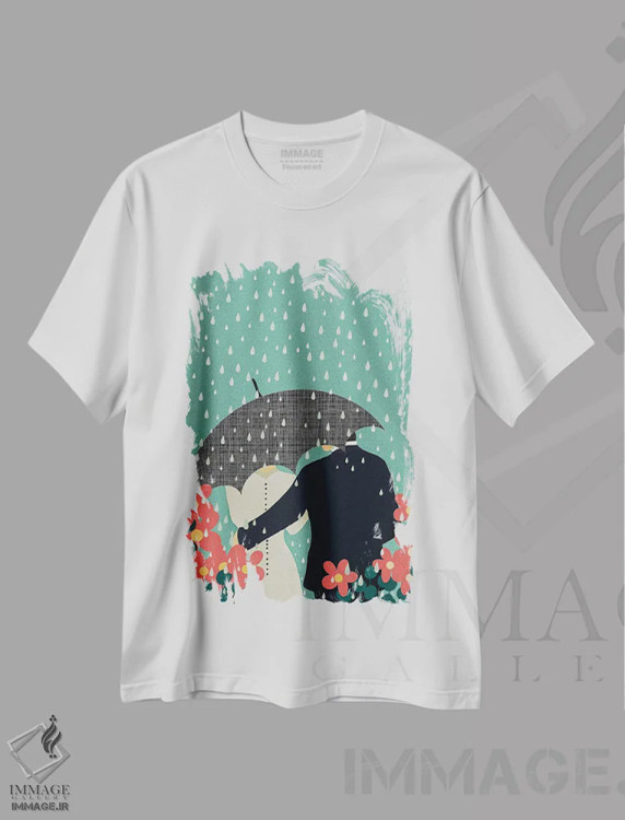 تیشرت سفید طرح دار زوج تازه عروس وداماد، تزئینی اثر اریکا سی. برادرز | فروشگاه ایماژ