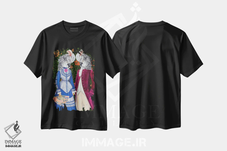 تیشرت مشکی طرح دار عشاق، تزئینی اثر اریکا سی. برادرز | immage.ir