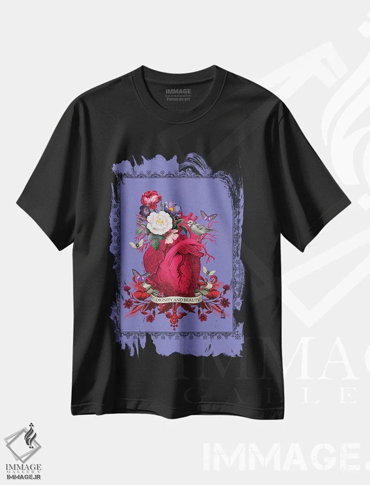 تیشرت مشکی طرح دار وقار و زیبایی، تزئینی اثر اریکا سی. برادرز | immage.ir