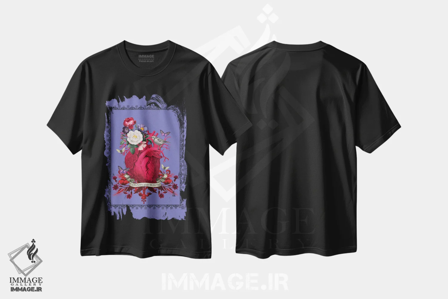 تیشرت مشکی طرح دار وقار و زیبایی، تزئینی اثر اریکا سی. برادرز | immage.ir