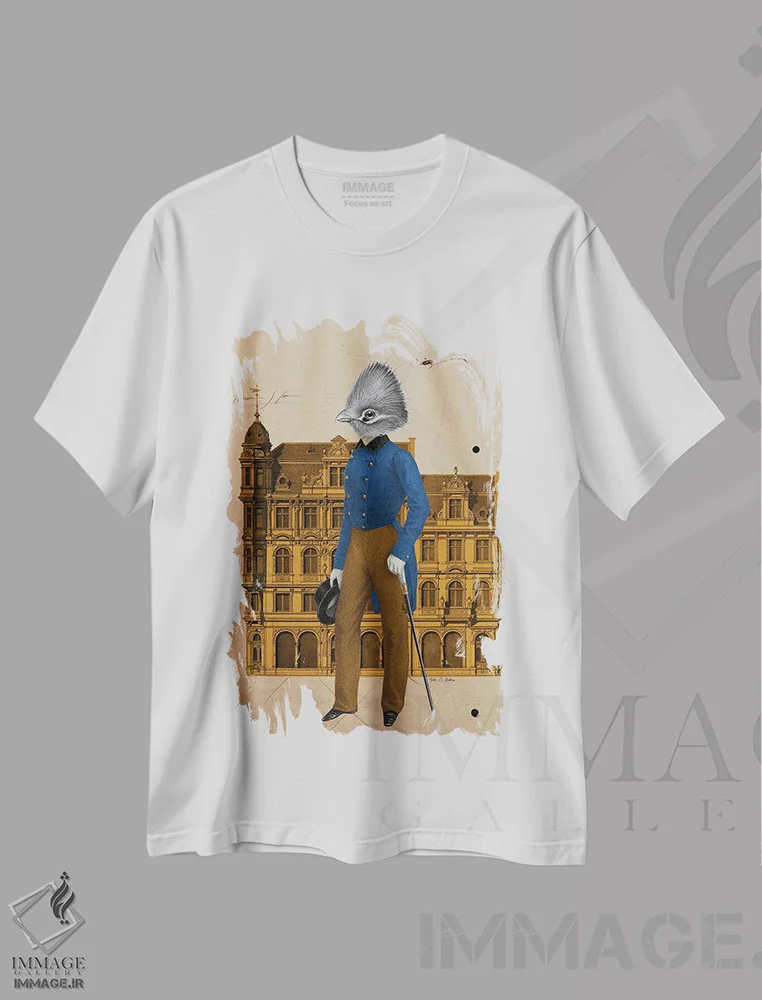 تیشرت سفید طرح دار شوالیه، تزئینی اثر اریکا سی. برادرز | فروشگاه ایماژ