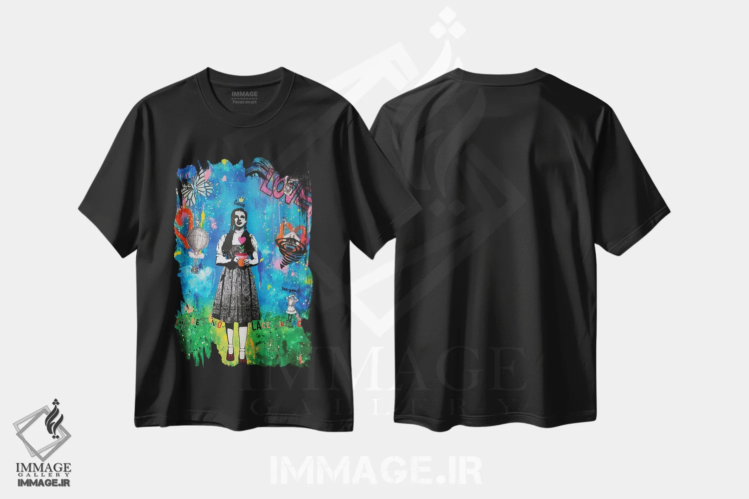 تیشرت مشکی طرح دار هیچ جایی مثل خانه نیست، هنر دیجیتال اثر اریکا سی. برادرز | immage.ir