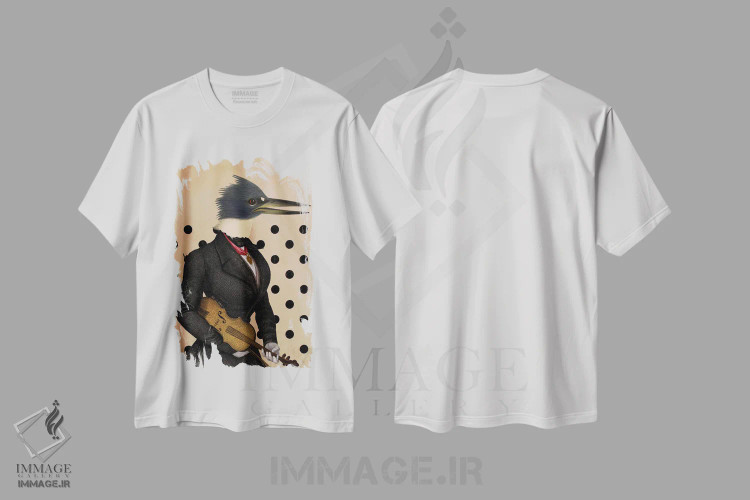 تیشرت سفید طرح دار ویولنیست، تزئینی اثر اریکا سی. برادرز | immage.ir