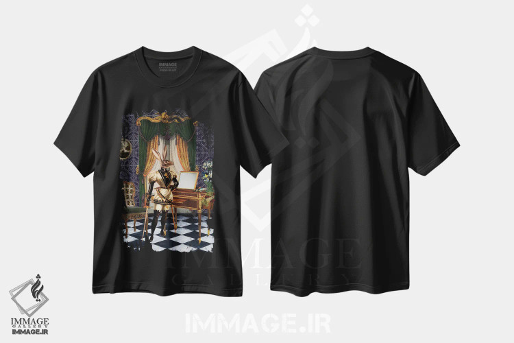 تیشرت مشکی طرح دار زمان صبحانه، تزئینی اثر اریکا سی. برادرز | فروشگاه ایماژ