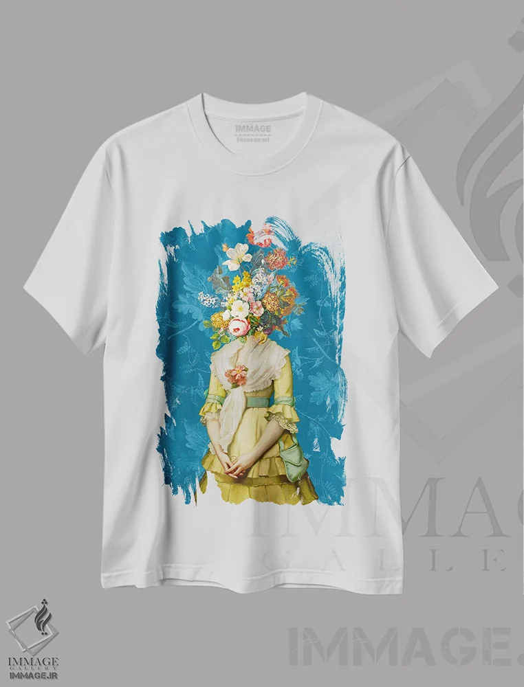 تیشرت سفید طرح دار بی گناهی، تزئینی اثر اریکا سی. برادرز | فروشگاه ایماژ