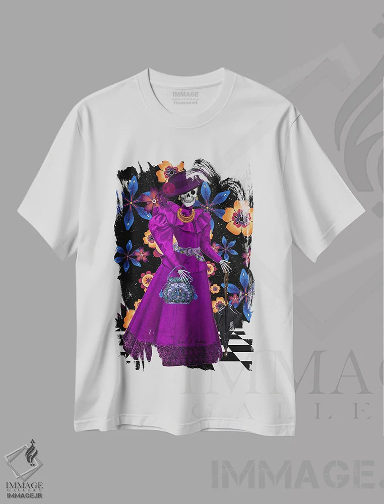 تیشرت سفید طرح دار کاترینا، هنر دیجیتال اثر اریکا سی. برادرز | immage.ir