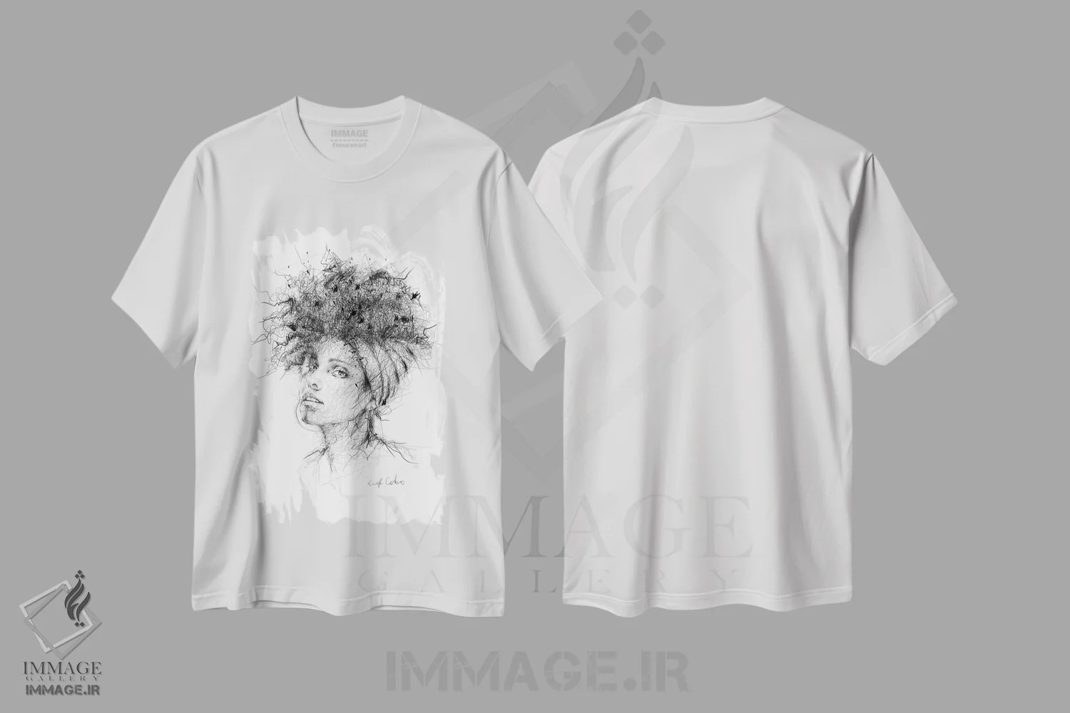 تیشرت سفید طرح دار آلیشیا کیز اثر ریک سنتنو | فروشگاه ایماژ