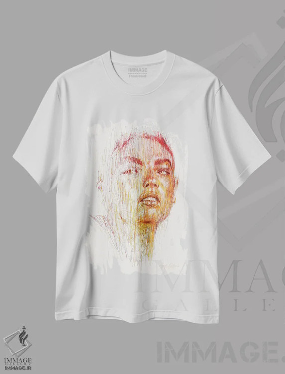 تیشرت سفید طرح دار همچون آفتاب پرست، هنر آمریکایی آفریقایی تبار اثر ریک سنتنو | immage.ir