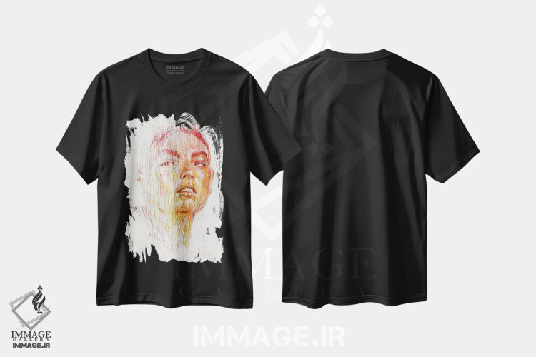 تیشرت مشکی طرح دار همچون آفتاب پرست، هنر آمریکایی آفریقایی تبار اثر ریک سنتنو | فروشگاه ایماژ