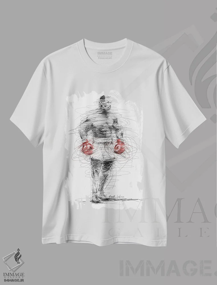 تیشرت سفید طرح دار غیرواقعی، دست نقاشی و طراحی دستی اثر ریک سنتنو | immage.ir