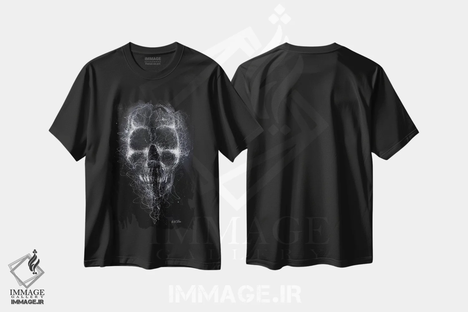 تیشرت مشکی طرح دار تاریکی، هنر فاخر معاصر اثر ریک سنتنو | immage.ir