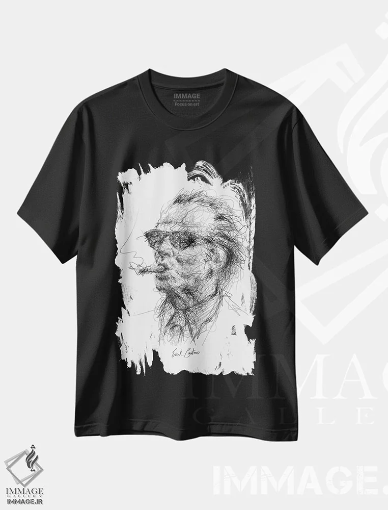تیشرت مشکی طرح دار جک، هنر فاخر معاصر اثر ریک سنتنو | فروشگاه ایماژ