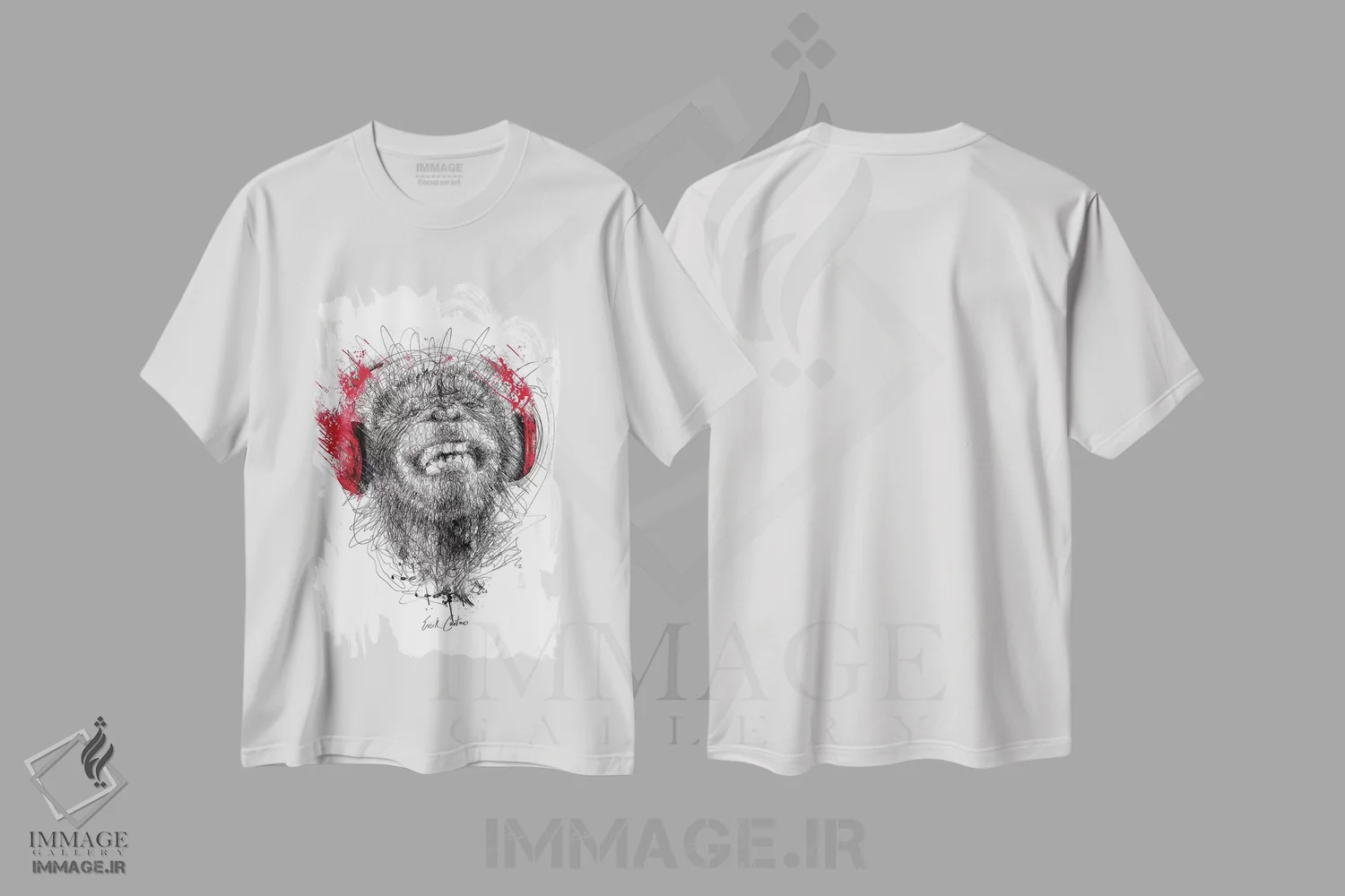 تیشرت سفید طرح دار ریتم های طبیعت، هنر فاخر معاصر اثر ریک سنتنو | immage.ir