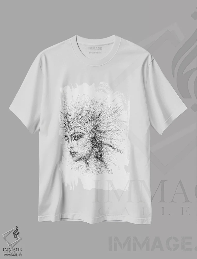 تیشرت سفید طرح دار آوانگارد، هنر فاخر معاصر اثر ریک سنتنو | immage.ir