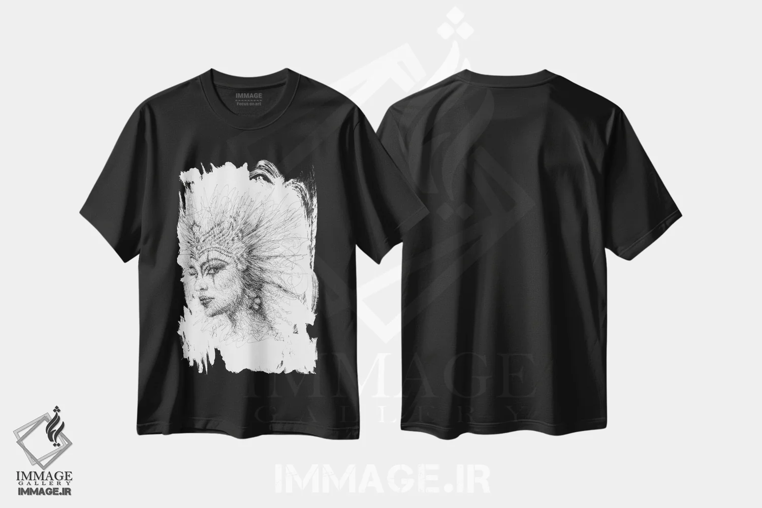 تیشرت مشکی طرح دار آوانگارد، هنر فاخر معاصر اثر ریک سنتنو | فروشگاه ایماژ