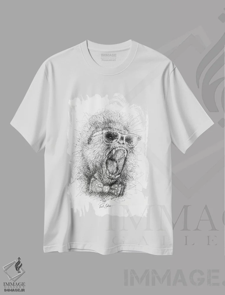 تیشرت سفید طرح دار هوشمندی، هنر فاخر معاصر اثر ریک سنتنو | immage.ir