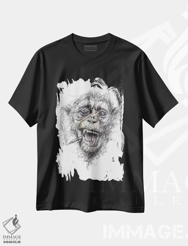 تیشرت مشکی طرح دار دود، هنر فاخر معاصر اثر ریک سنتنو | immage.ir