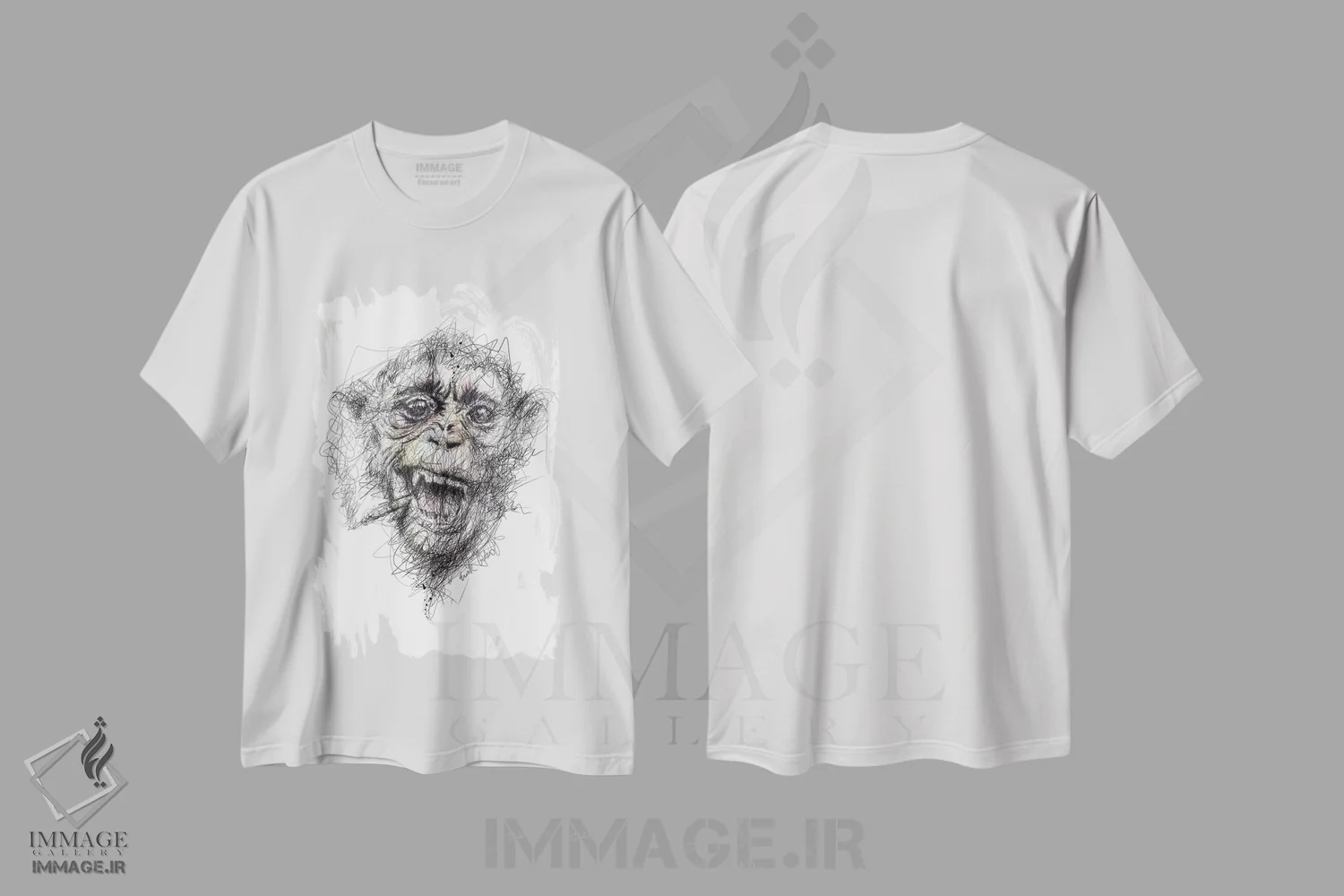 تیشرت سفید طرح دار دود، هنر فاخر معاصر اثر ریک سنتنو | فروشگاه ایماژ