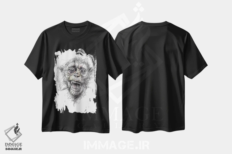 تیشرت مشکی طرح دار دود، هنر فاخر معاصر اثر ریک سنتنو | immage.ir