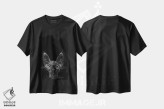 تیشرت مشکی طرح دار شب گربه، نقاشی و تصویرگری سیاه و سفید اثر ریک سنتنو | immage.ir