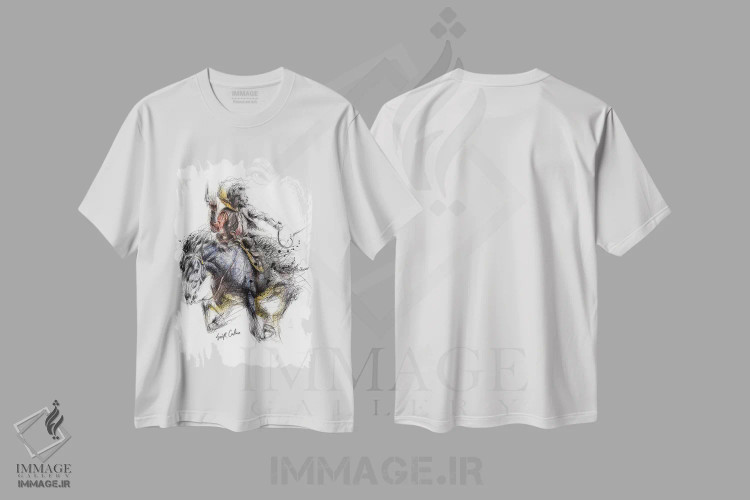 تیشرت سفید طرح دار کابوی، هنر فاخر معاصر اثر ریک سنتنو | فروشگاه ایماژ