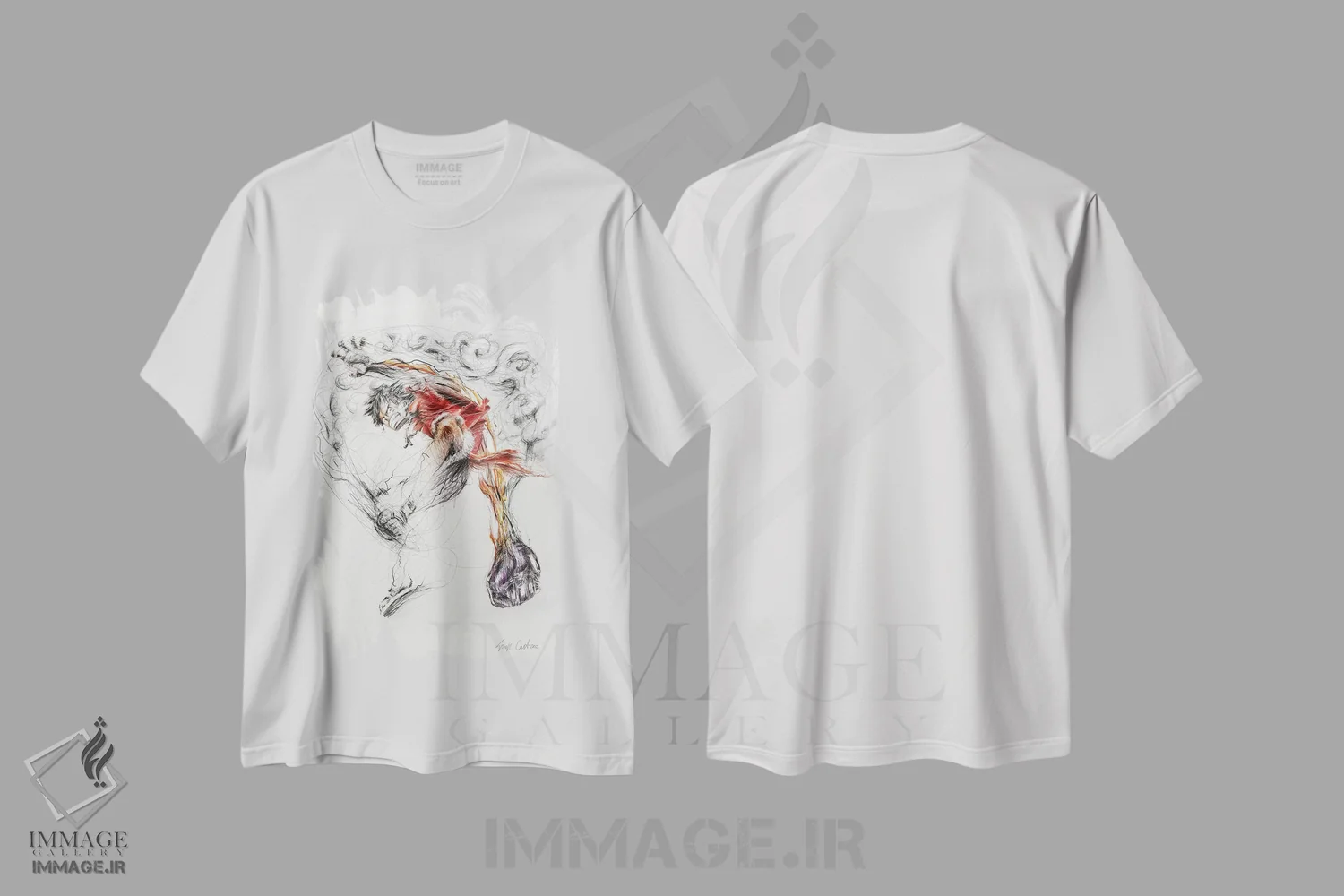 تیشرت سفید طرح دار لوفی، دکوراسیون جایگزین اثر ریک سنتنو | immage.ir