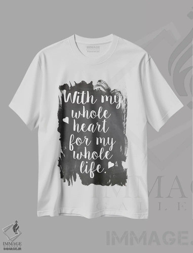 تیشرت سفید طرح دار قلب، دکور روستایی اثر ارین کلارک | فروشگاه ایماژ