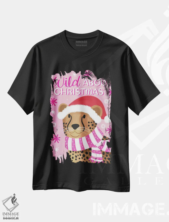 تیشرت مشکی طرح دار شیفتهٔ کریسمس، حیوانات کریسمسی اثر امیلی کرامول | فروشگاه ایماژ