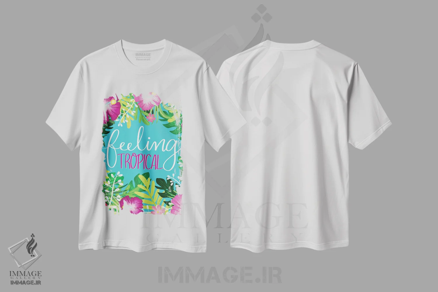 تیشرت سفید طرح دار بهشت گرمسیری II، تزئینی اثر امیلی کرامول | immage.ir