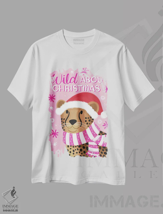 تیشرت سفید طرح دار شیفتهٔ کریسمس، حیوانات کریسمسی اثر امیلی کرامول | immage.ir