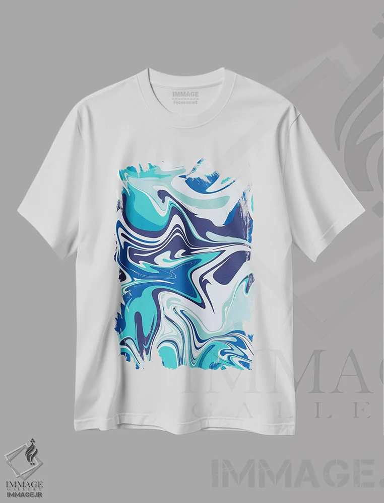 تیشرت سفید طرح دار در کنار ساحل III اثر امیلی کرامول | فروشگاه ایماژ