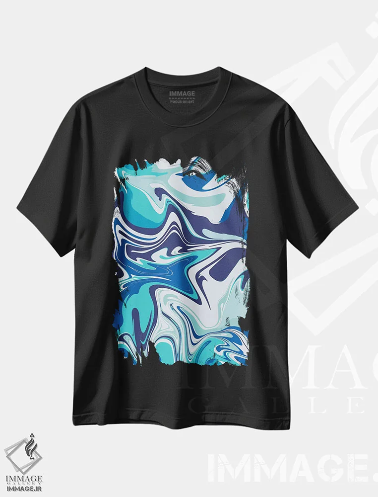 تیشرت مشکی طرح دار در کنار ساحل III اثر امیلی کرامول | immage.ir