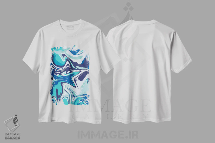 تیشرت سفید طرح دار در کنار ساحل III اثر امیلی کرامول | فروشگاه ایماژ