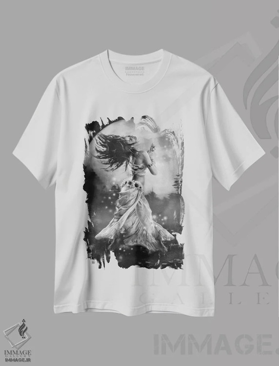 تیشرت سفید طرح دار سایه ماه، دکوراسیون جایگزین اثر جف اچواریا | immage.ir