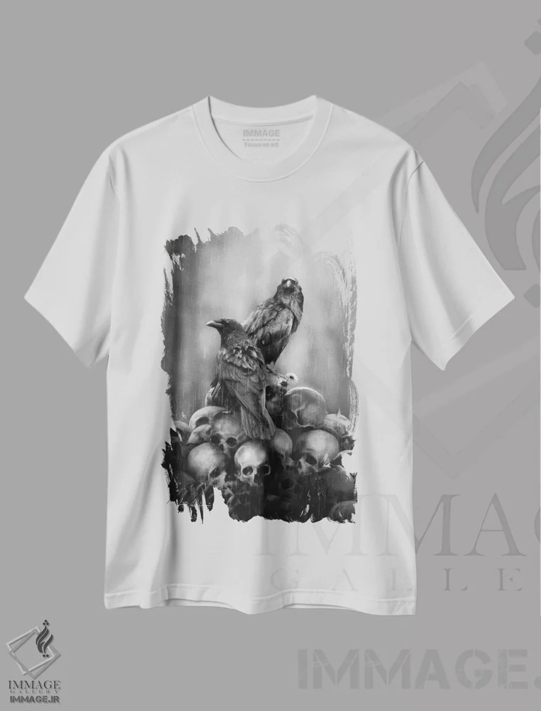 تیشرت سفید طرح دار هوگین و مونین، دکوراسیون جایگزین اثر جف اچواریا | immage.ir
