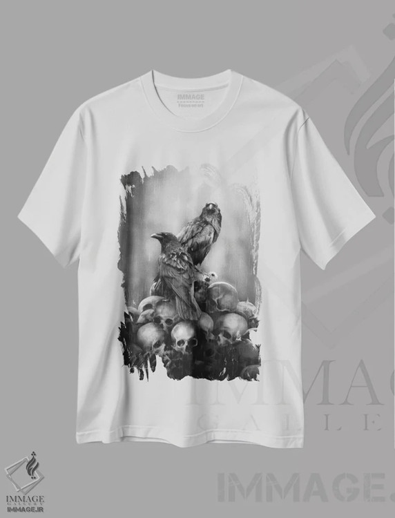 تیشرت سفید طرح دار هوگین و مونین، دکوراسیون جایگزین اثر جف اچواریا | immage.ir