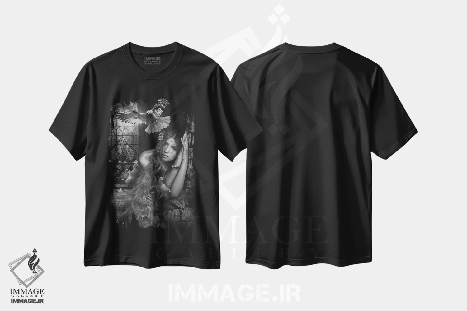 تیشرت مشکی طرح دار راپونزل، دکوراسیون جایگزین اثر جف اچواریا | immage.ir