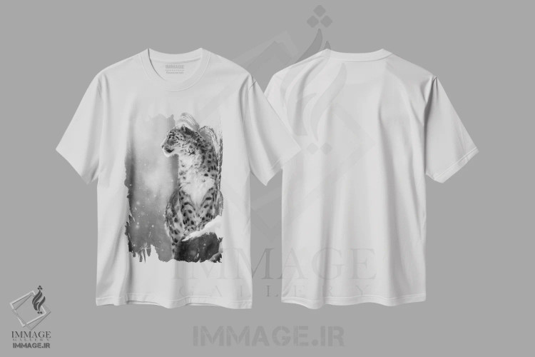 تیشرت سفید طرح دار بر لبه، نقاشی و تصویرگری سیاه و سفید اثر جف اچواریا | فروشگاه ایماژ