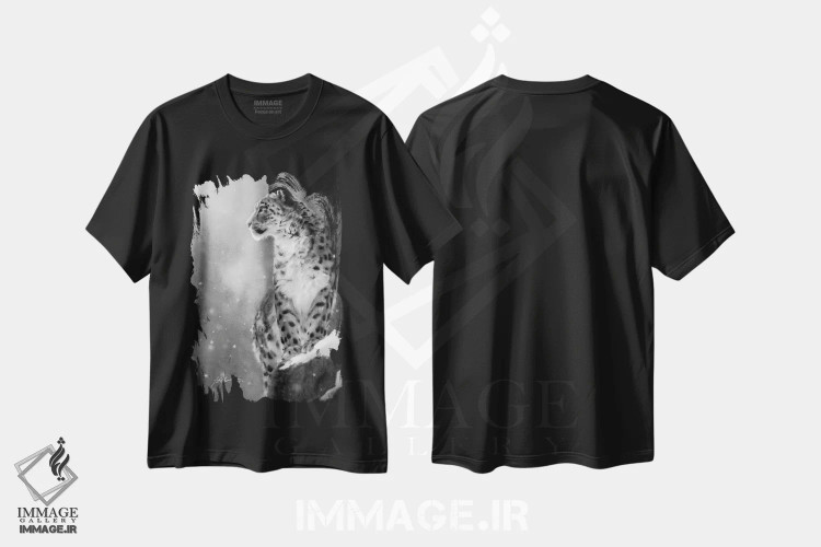 تیشرت مشکی طرح دار بر لبه، نقاشی و تصویرگری سیاه و سفید اثر جف اچواریا | immage.ir