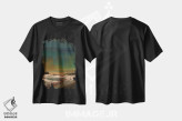تیشرت مشکی طرح دار چشم انداز صخره، آبستره اثر اددی باربینی | فروشگاه ایماژ